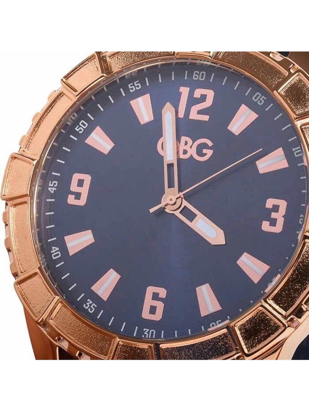 GBG Guess Explorer G89121G1 Blue Rose Gold Men’s Watch Needs Battery - Picture 4 of 6
